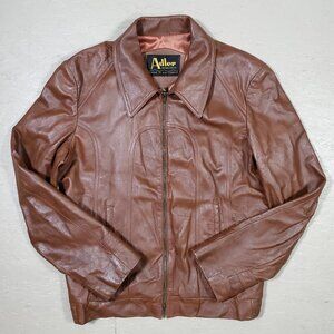 Vtg Adler Brown Cabretta Glove Leather Jacket | Made in USA | 42L Long